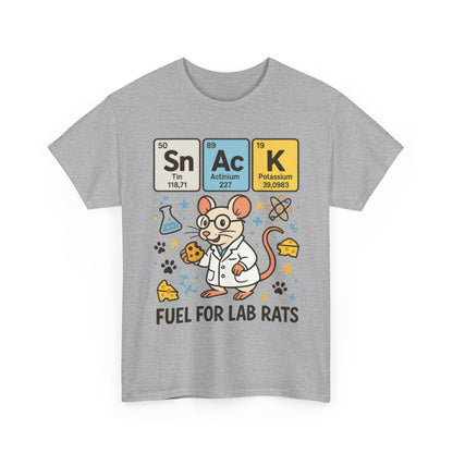 Funny Womens Science T-Shirt,Periodic Table Tee, Fuel for Lab Rats Nerdy Shirt, Gifts for STEM Lovers, Quirky Science Apparel