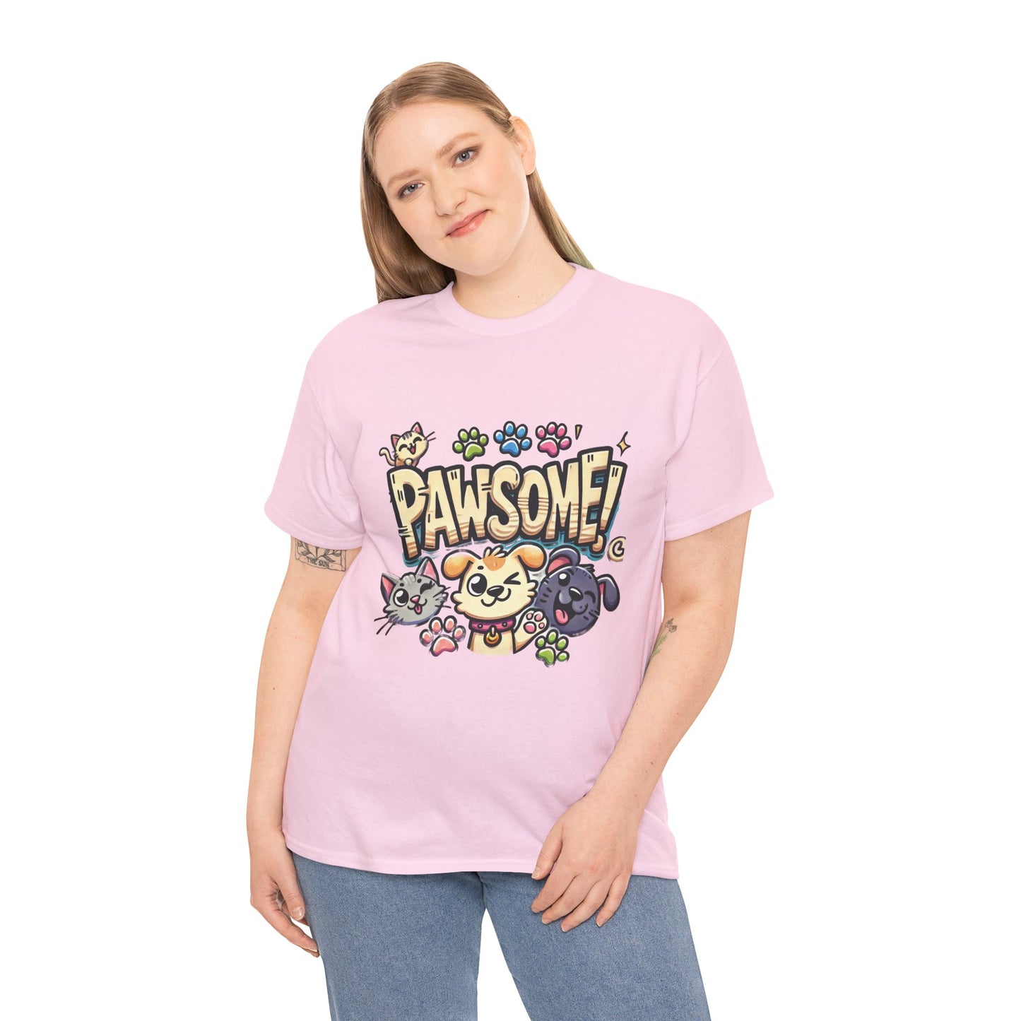 Pawsome Pets Unisex Heavy Cotton Tee, for Pet Lovers, Animal Enthusiasts, Gift for Animal Lovers, Cute Pet Shirt, Fun Animal Tee
