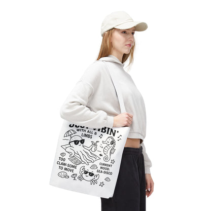 Fun Sea-Themed Tote Bag, Beach Accessories, Summer Vibes, Gift for Ocean Lovers, Reusable Shopping Bag, Cute Beach Tote