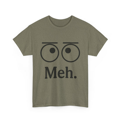 Funny Unisex Heavy Cotton Tee - 'Meh' Graphic Shirt, Casual Wear, Gift for Friends, Humor Tee, Everyday Outfit