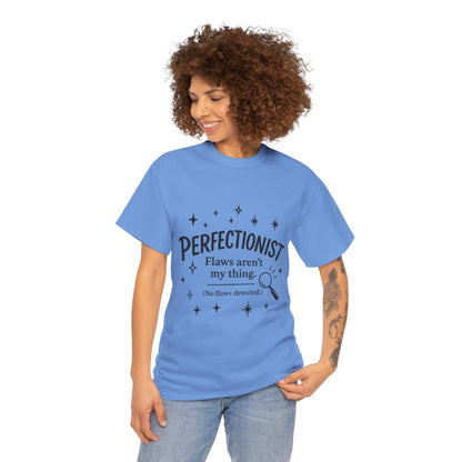 Funny Perfectionist T-Shirt for Women, No Flaws Detected Graphic Tee, Minimalist Humor Shirt, Gift for OCD, Flawless Queen