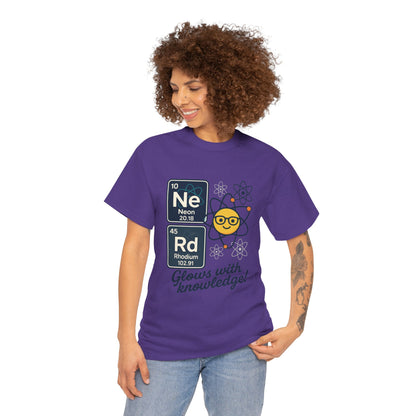 Funny Womens Nerd T-Shirt, NeRd Periodic Table Shirt, Glowing Knowledge Tee, Science Lover Gift, Chemistry Shirt, STEM Apparel, Science Tee