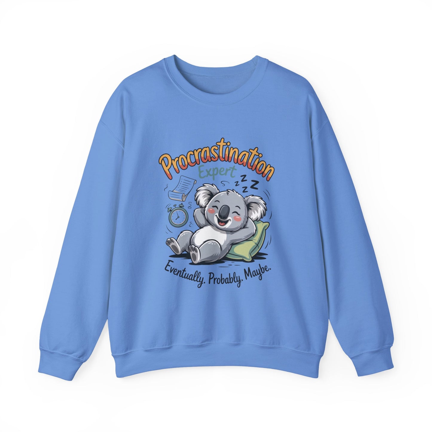Procrastination Expert Womens Sweatshirt, Funny Crewneck, Cozy Gift for Students, Lazy Day Apparel, Womens Sweatshirt for Relaxation