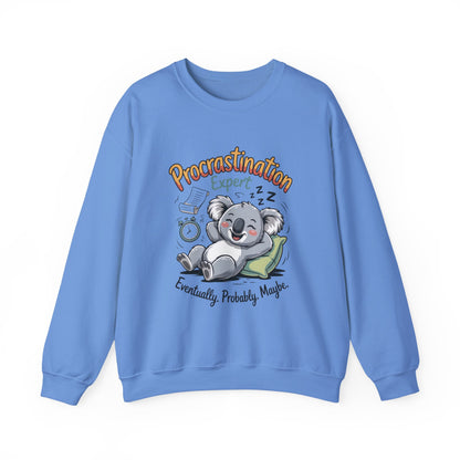 Procrastination Expert Womens Sweatshirt, Funny Crewneck, Cozy Gift for Students, Lazy Day Apparel, Womens Sweatshirt for Relaxation