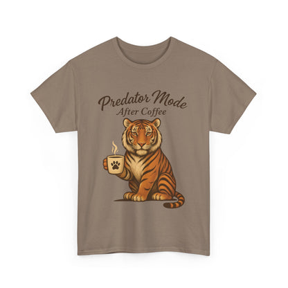 Predator Mode After Coffee Tiger Shirt, Funny Coffee Lover Tee, Mens Caffeine Graphic Tee, Morning Motivation Tiger Shirt,Coffee Addict Gift