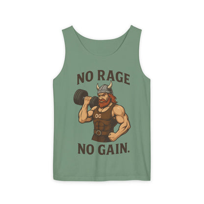 No Rage No Gain Viking Gym Tank Top, Funny Muscle Workout Tee, Barbarian Fitness Tank for Men, Gym Wear, Workout Gear, Casual Summer Outfit
