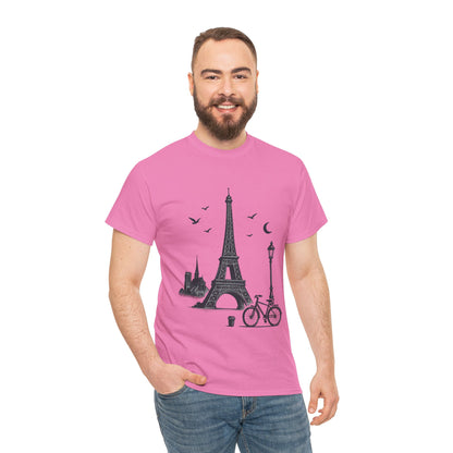 Eiffel Tower Graphic Tee, Parisian Style T-Shirt, Casual Summer Top, Travel Gift, Unisex Cotton Shirt