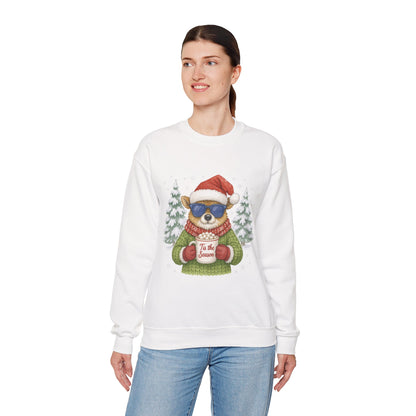 Women's Tis the Season Christmas Sweatshirt, Festive Reindeer Pullover