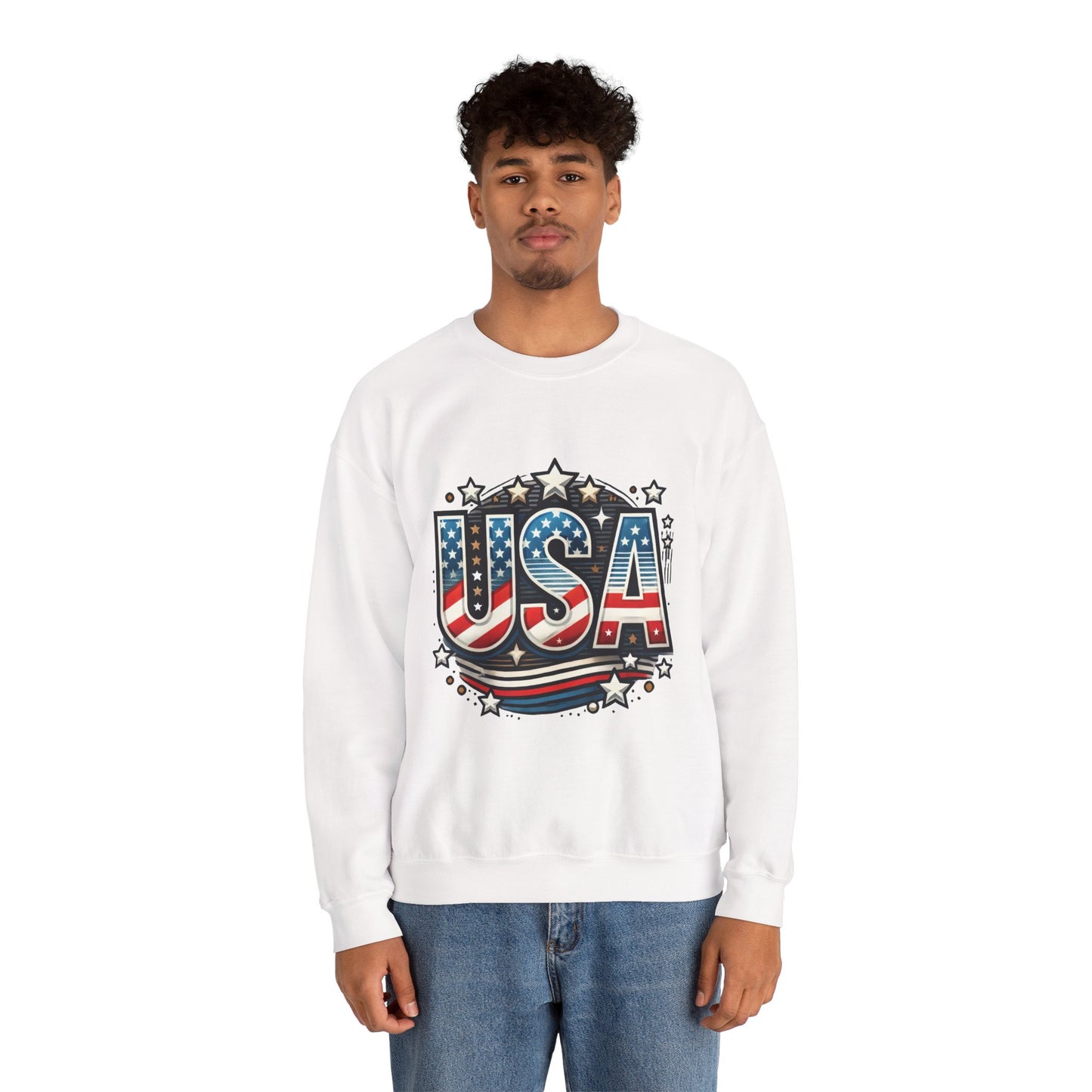 USA Pride Crewneck Sweatshirt, Comfortable Unisex Top, Great for Fourth of July, Independence Day, Everyday Wear, Cozy Gift