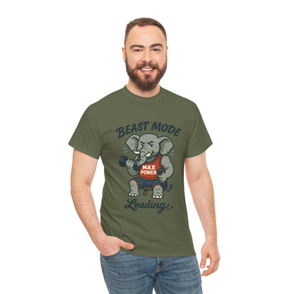 Beast Mode Elephant Gym Shirt, Funny Workout T-Shirt For Men, Max Power Fitness Tee, Beast Mode Loading Graphic, Gym Motivation Gift