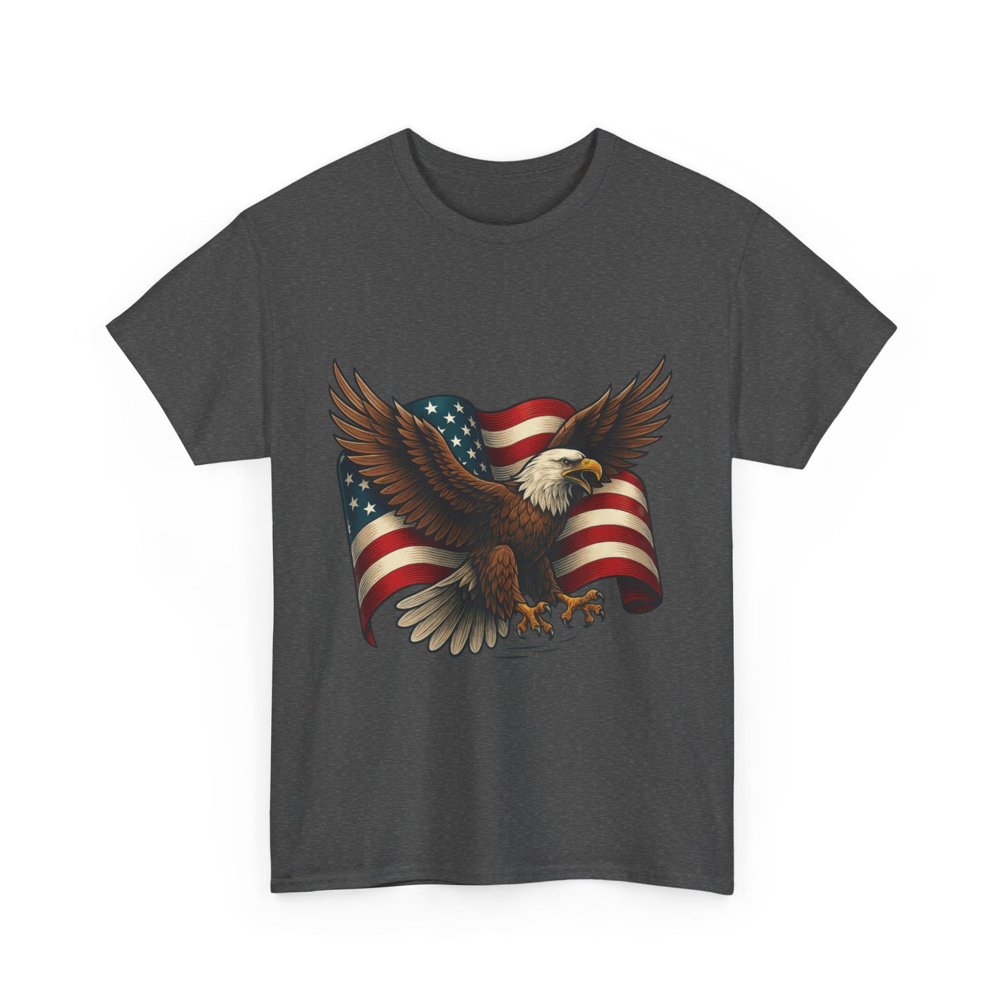American Eagle Graphic Tee, Patriotic T-Shirt, Fourth of July Apparel, Eagle Love Shirt, Unisex Heavy Cotton Tee