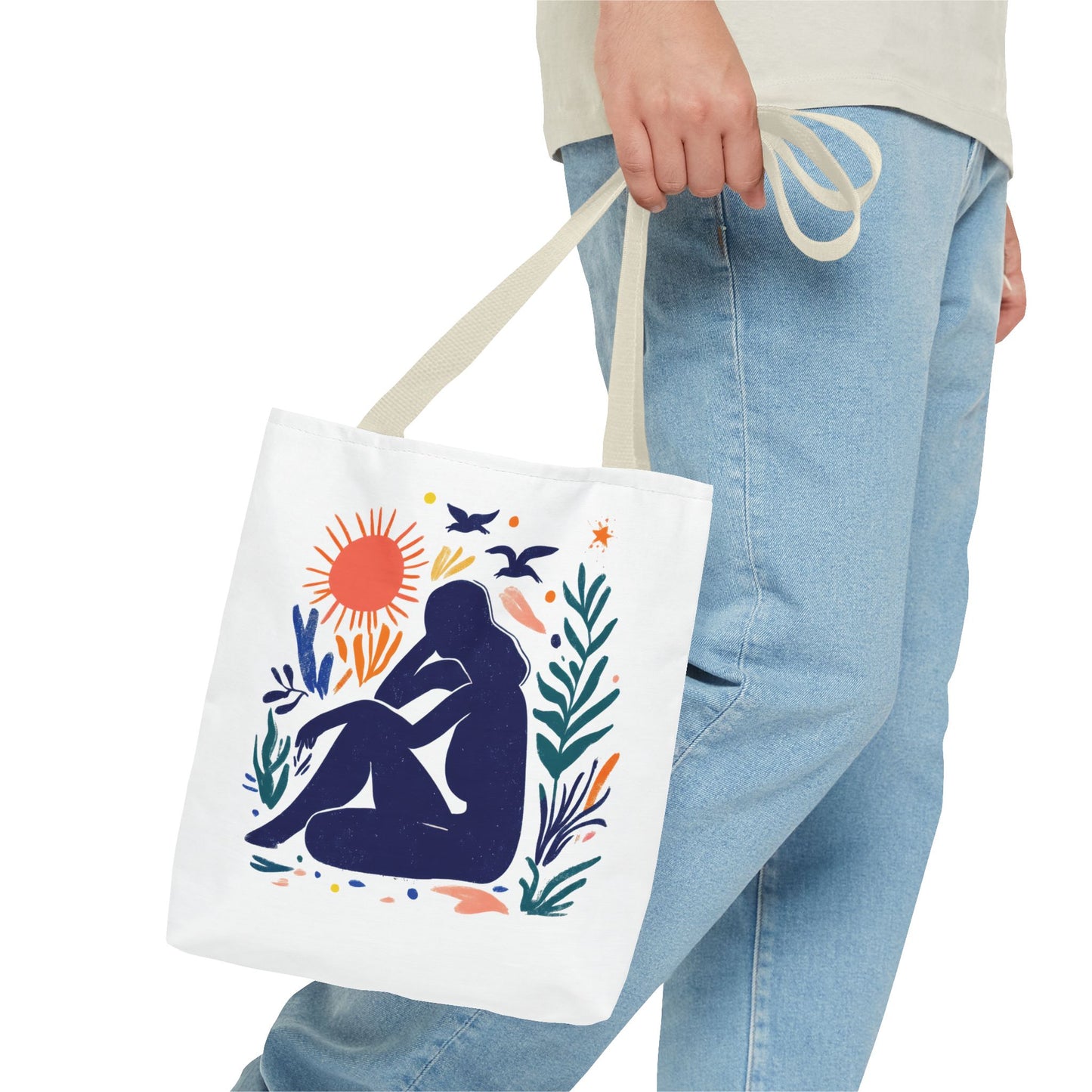 Boho Art Tote Bag, Versatile Eco-Friendly Carryall, Gift for Her, Summer Outing, Beach Bag, Reusable Shopping Tote