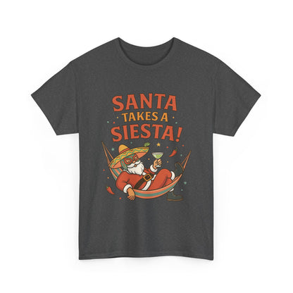 Santa Takes a Siesta Funny Christmas T-Shirt for Men, Mexican Santa Holiday Tee