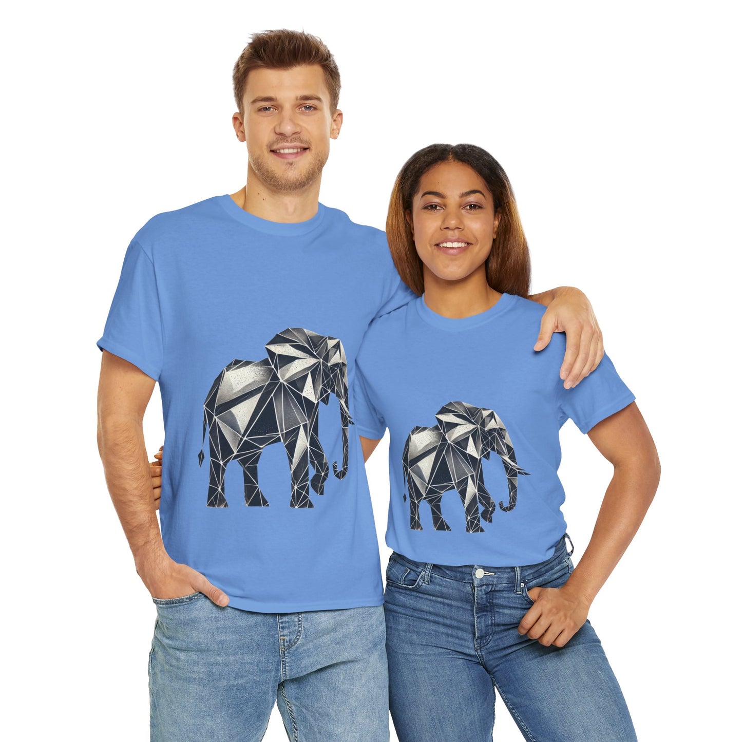 Geometric Elephant Tee - Minimalist Art Shirt, Nature Lover Gift, Animal Print T-Shirt, Unisex Cotton Tee, Eco-Friendly Wear