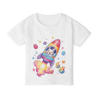 Easter Astronaut Bunny Toddler T-Shirt - Cute Rocket Bunny Space Tee for Kids, Fun Outer Space Easter Gift, Cotton Spring Shirt, Bunny Tee