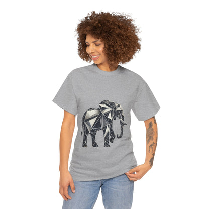 Geometric Elephant Tee - Minimalist Art Shirt, Nature Lover Gift, Animal Print T-Shirt, Unisex Cotton Tee, Eco-Friendly Wear