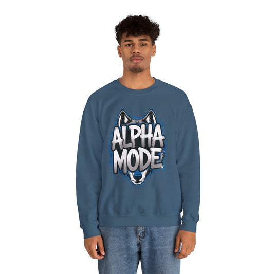 Mens Heavy Blend™ Crewneck Sweatshirt, Alpha Mode Mens Wolf Graphic Crewneck Sweatshirt