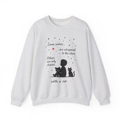 Cozy Cat-Inspired Crewneck Sweatshirt - Literary Lover Gift, Womens Layer, Cat Enthusiast Apparel, Thoughtful Gift for Cozy Nights