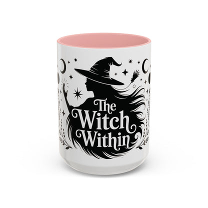 The Witch Within Mug, Minimalist Witchy Coffee Cup, Celestial Feminine Power Gift, Spiritual Boho Halloween Drinkware, Coffee Mug (11, 15oz)
