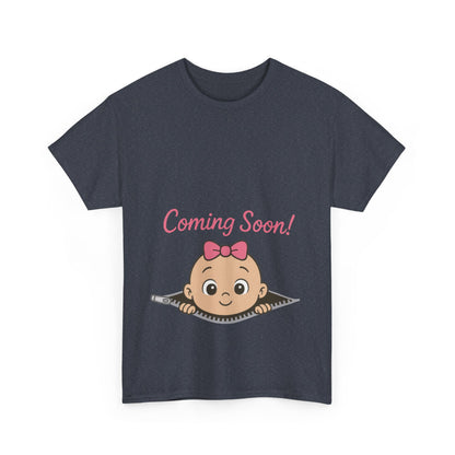 Coming Soon Maternity T-Shirt, Cute Baby Girl Pregnancy Announcement Shirt, Expecting Mom Gift, Gender Reveal Tee, Baby Shower Gift