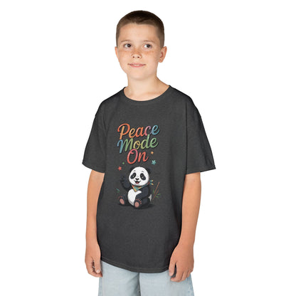 Peace Mode On Kids Tee, Cute Panda Shirt, Fun Gift for Children, Peace-Themed Apparel, Perfect for Birthdays, Casual Wear