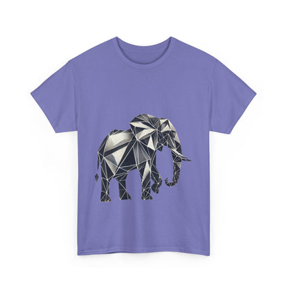 Geometric Elephant Tee - Minimalist Art Shirt, Nature Lover Gift, Animal Print T-Shirt, Unisex Cotton Tee, Eco-Friendly Wear