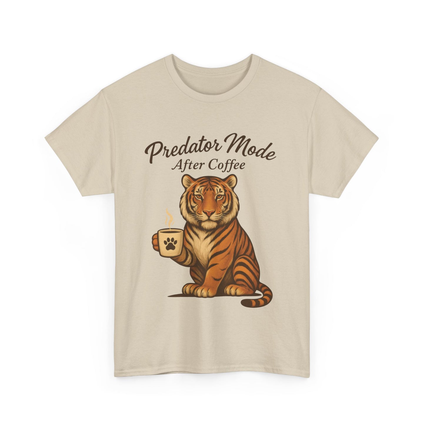 Predator Mode After Coffee Tiger Shirt, Funny Coffee Lover Tee, Mens Caffeine Graphic Tee, Morning Motivation Tiger Shirt,Coffee Addict Gift