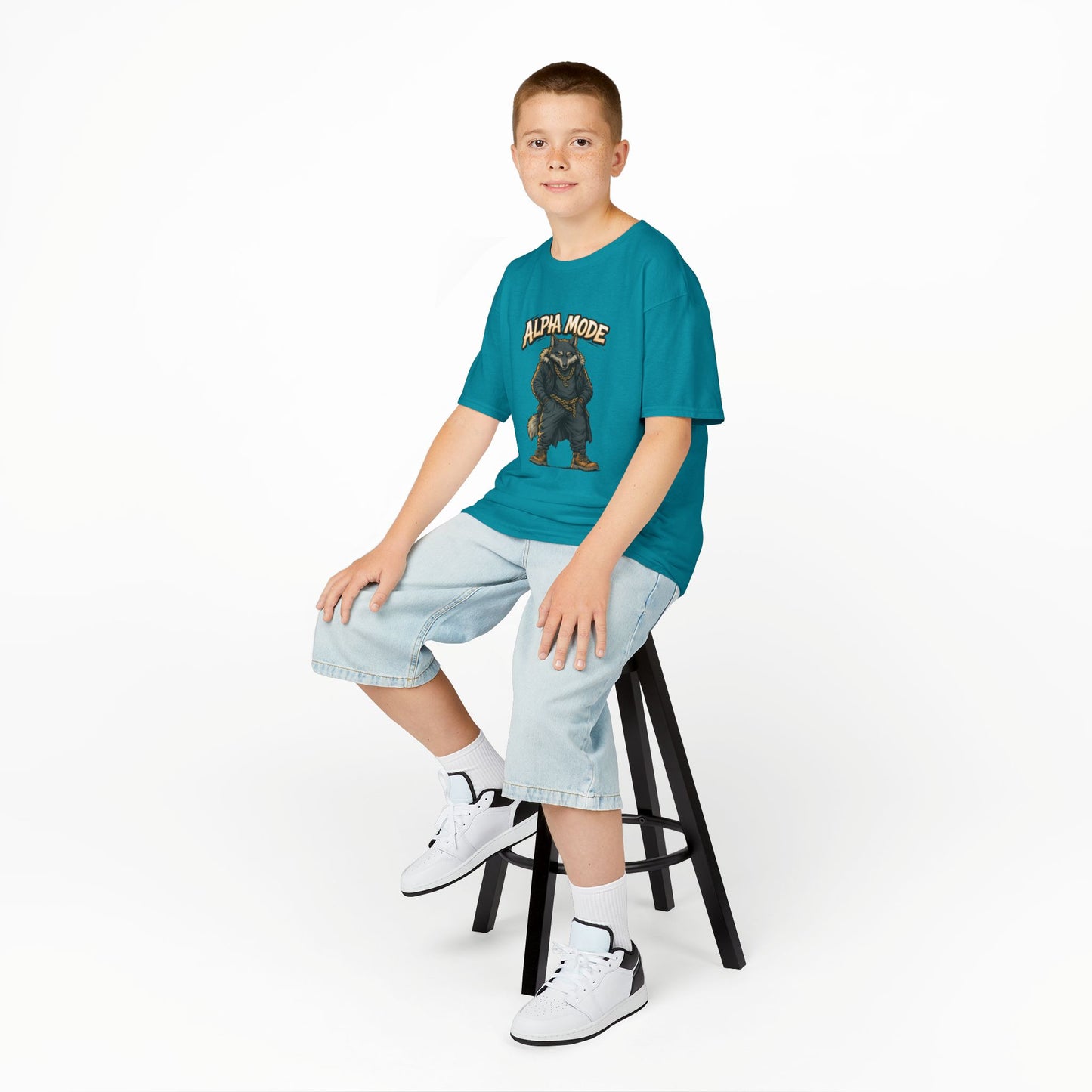 Alpha Mode Teen Wolf Shirt, Cool Youth Graphic Tee, Hip Hop Savage Wolf Tee, Graphic Kids Tee, Alpha Teen Streetwear, Wolf Gift for Teens
