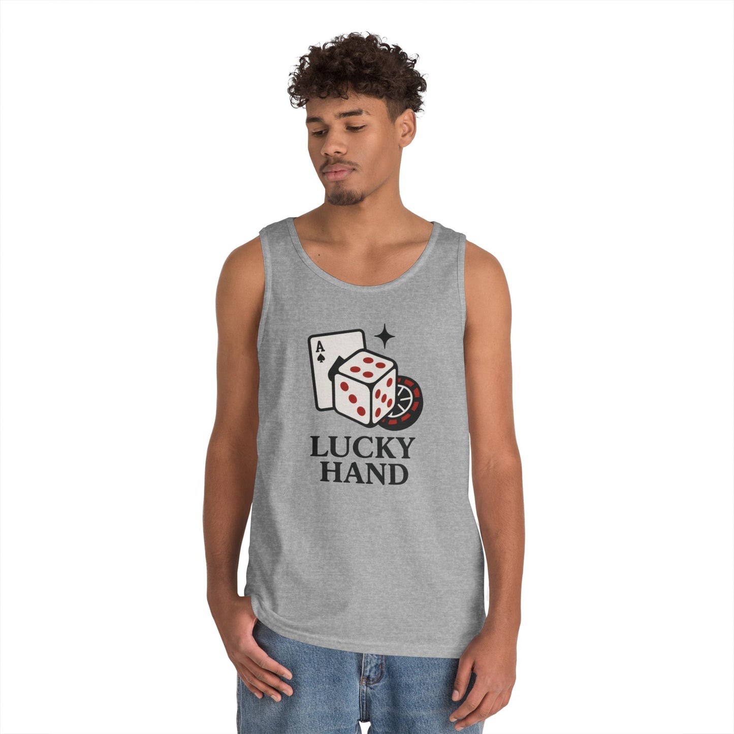 Lucky Hand Unisex Tnak Top, Gambling Tee, Casino Wear, Good Luck Gift, Poker T-Shirt, Casual Vintage Style, Gym Clothing