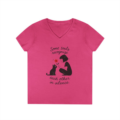 Cat Lover's V-Neck T-Shirt - Cute Graphic Tee for Pet Owners, Gifts for Cat Lovers, Animal Lover Apparel, Valentine's Day, Cat Love