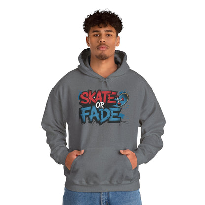 Skate Or Fade Men's Hoodie, Graffiti Skateboarding Pullover, Urban Streetwear Hoodie for Skaters