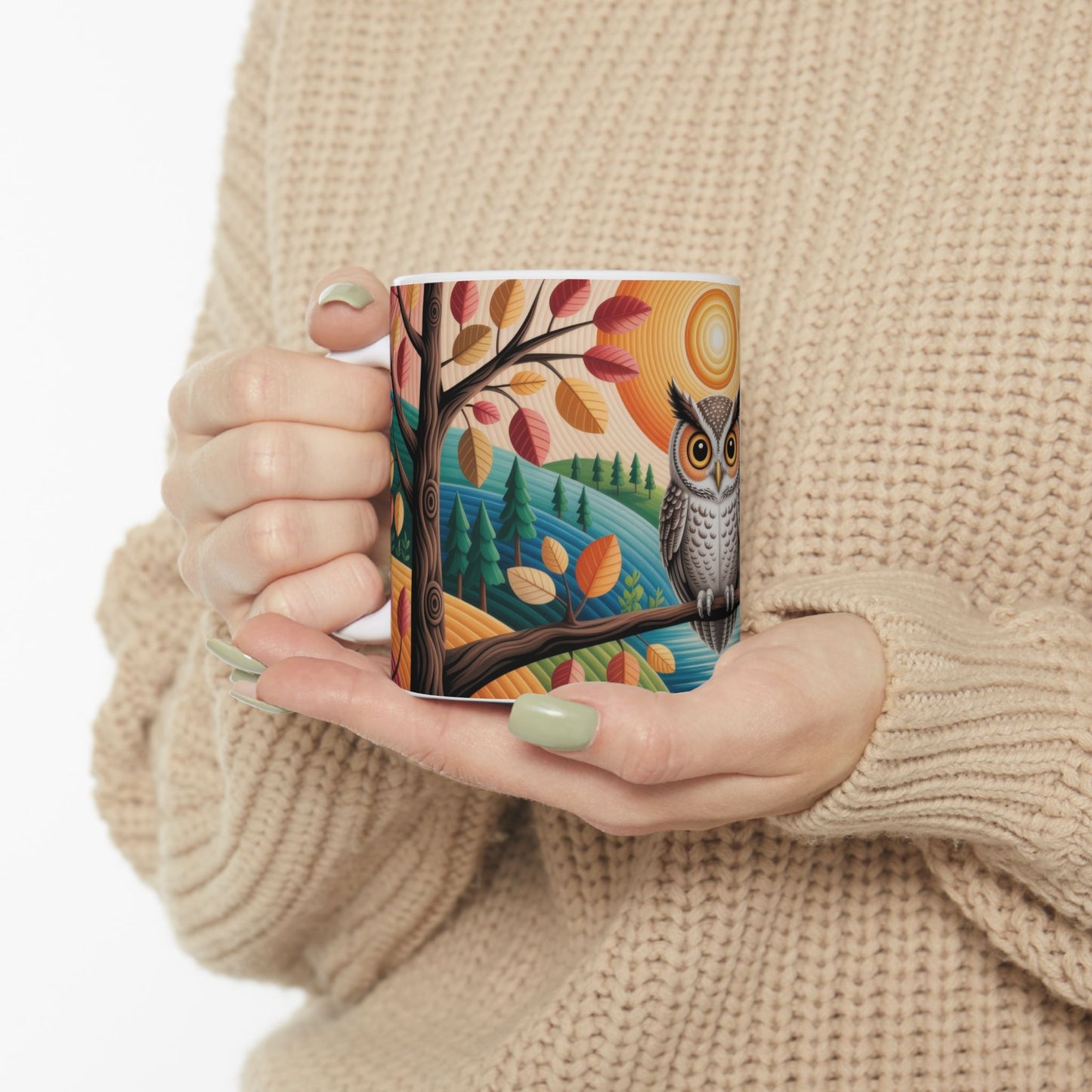 Whimsical Owl Ceramic Mug - Cozy Home Decor, Gift for Nature Lovers, Coffee Mug, Fall Vibes, Owl Enthusiast Gift