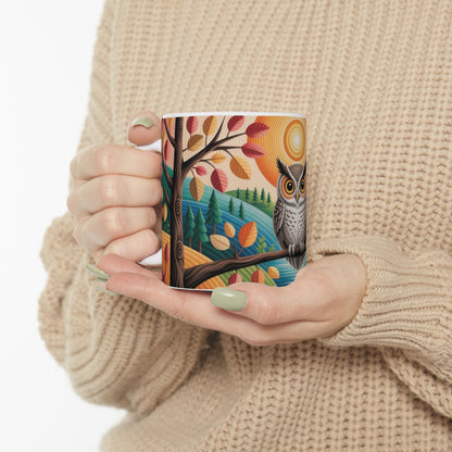Whimsical Owl Ceramic Mug - Cozy Home Decor, Gift for Nature Lovers, Coffee Mug, Fall Vibes, Owl Enthusiast Gift