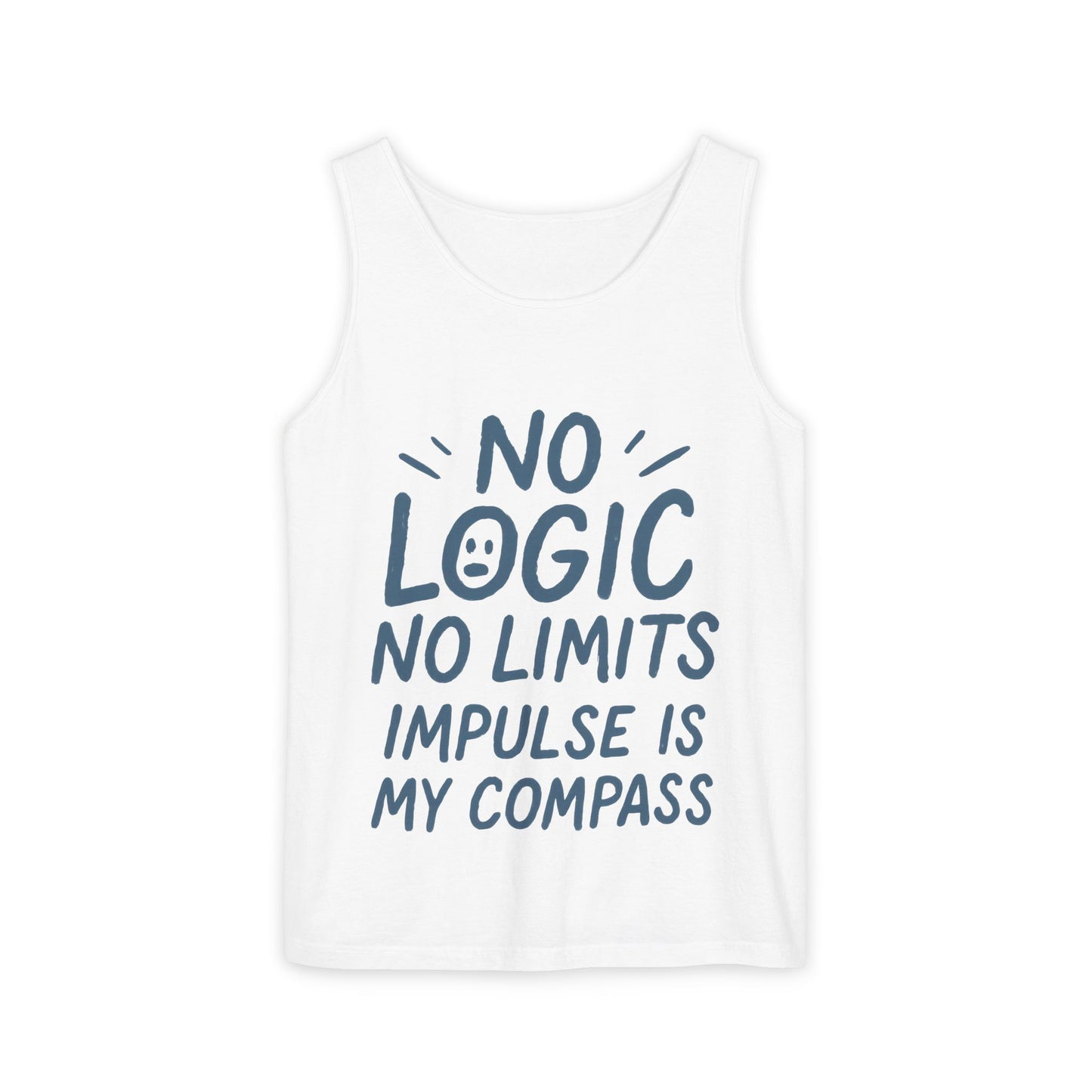 Funny No Logic Womens Tank Top, No Limits Impulse Quote, Carefree Graphic Tee, Gym Apparel for Women, Fitness Gift, Casual Summer Top