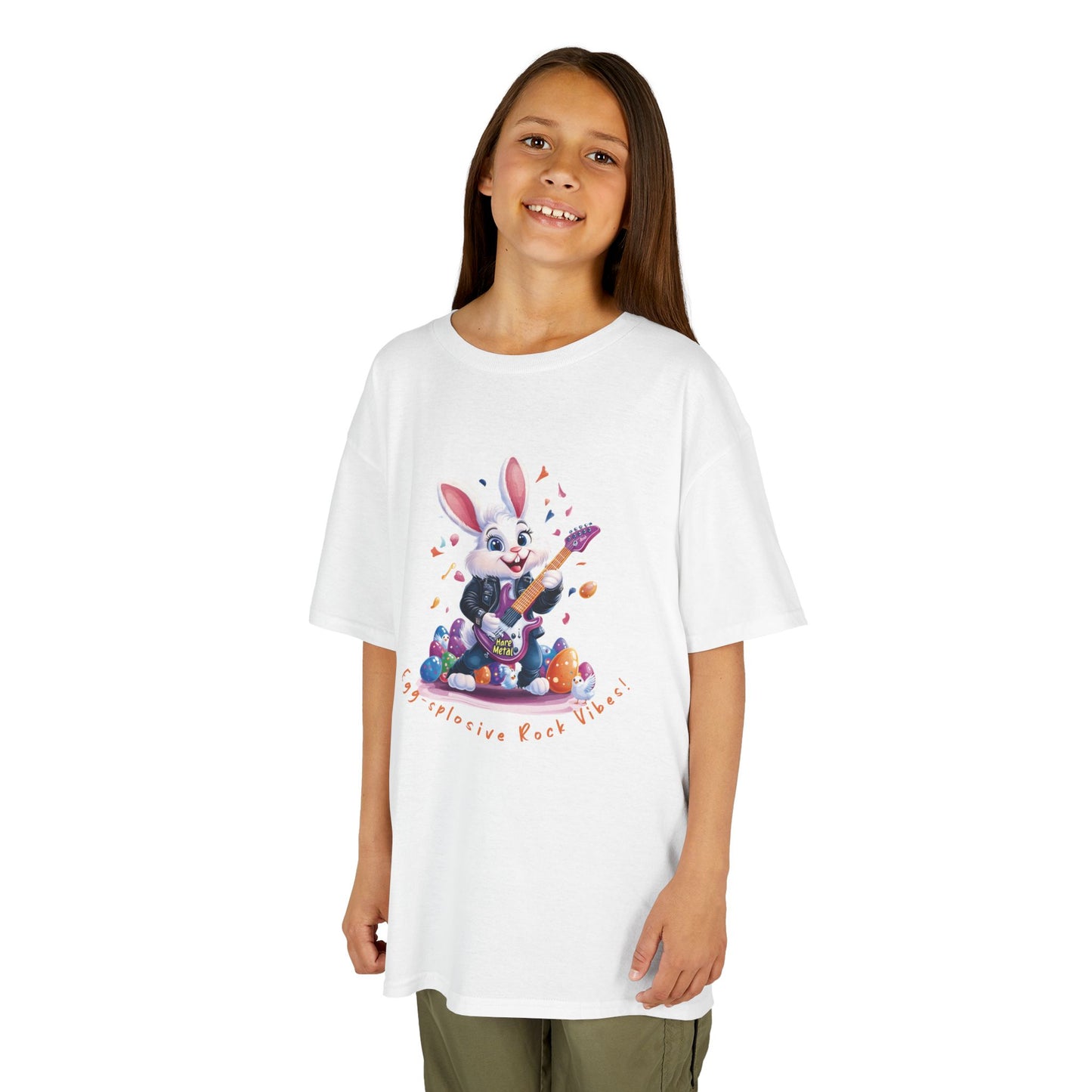 Explosive Rock Vibes Kids Tee - Fun Bunny Graphic T-Shirt for Young Rockstars