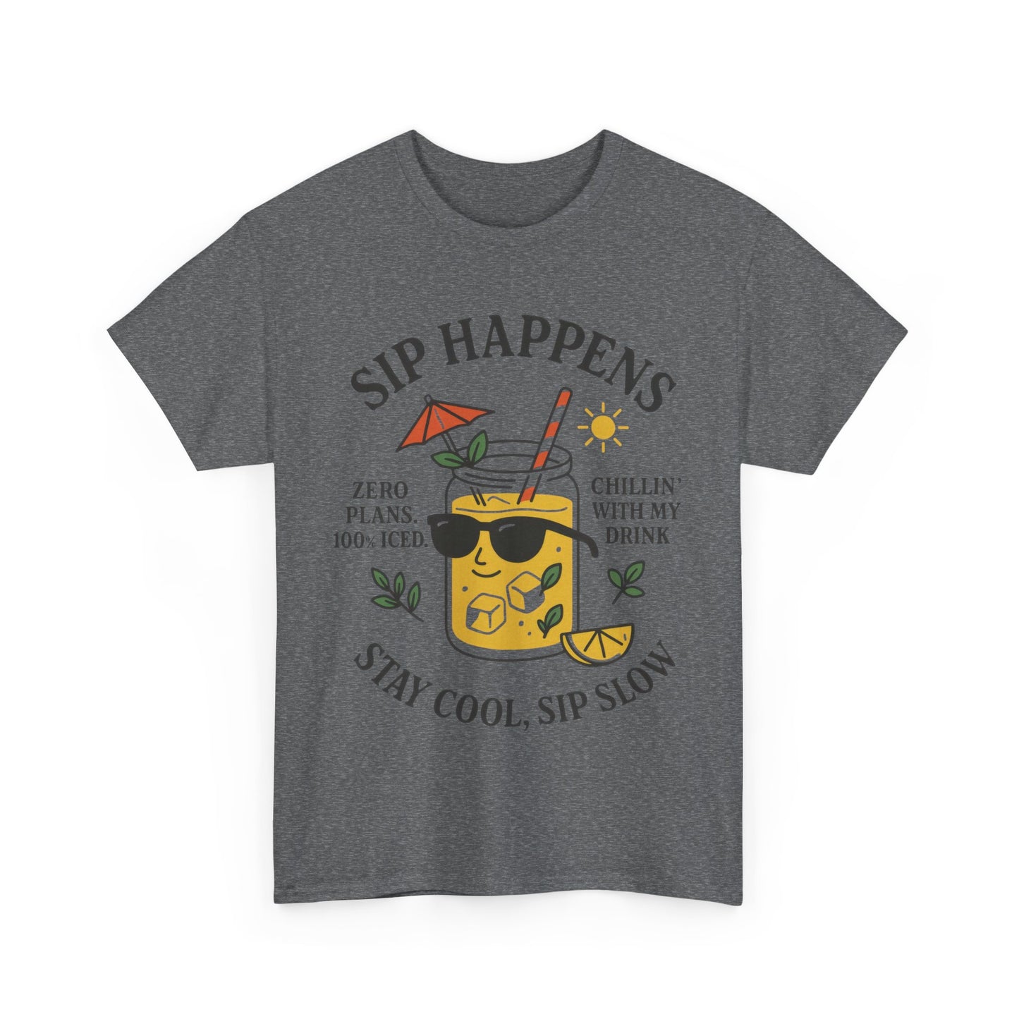 Sip Happens Womens T-Shirt, Funny Summer Drink Graphic Tee, Stay Cool Sip Slow Lemonade Shirt, , Beach Wear, BBQ Parties, Chill Summer Vibes