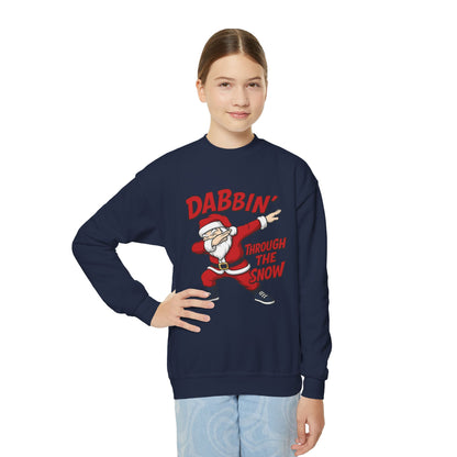 Dabbin Santa Youth Christmas Sweatshirt, Funny Holiday Jumper for Boys