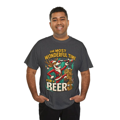 Funny Christmas Beer T-Shirt for Men, The Most Wonderful Time for a Beer