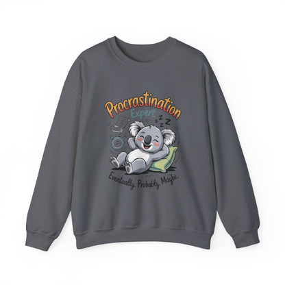 Procrastination Expert Womens Sweatshirt, Funny Crewneck, Cozy Gift for Students, Lazy Day Apparel, Womens Sweatshirt for Relaxation