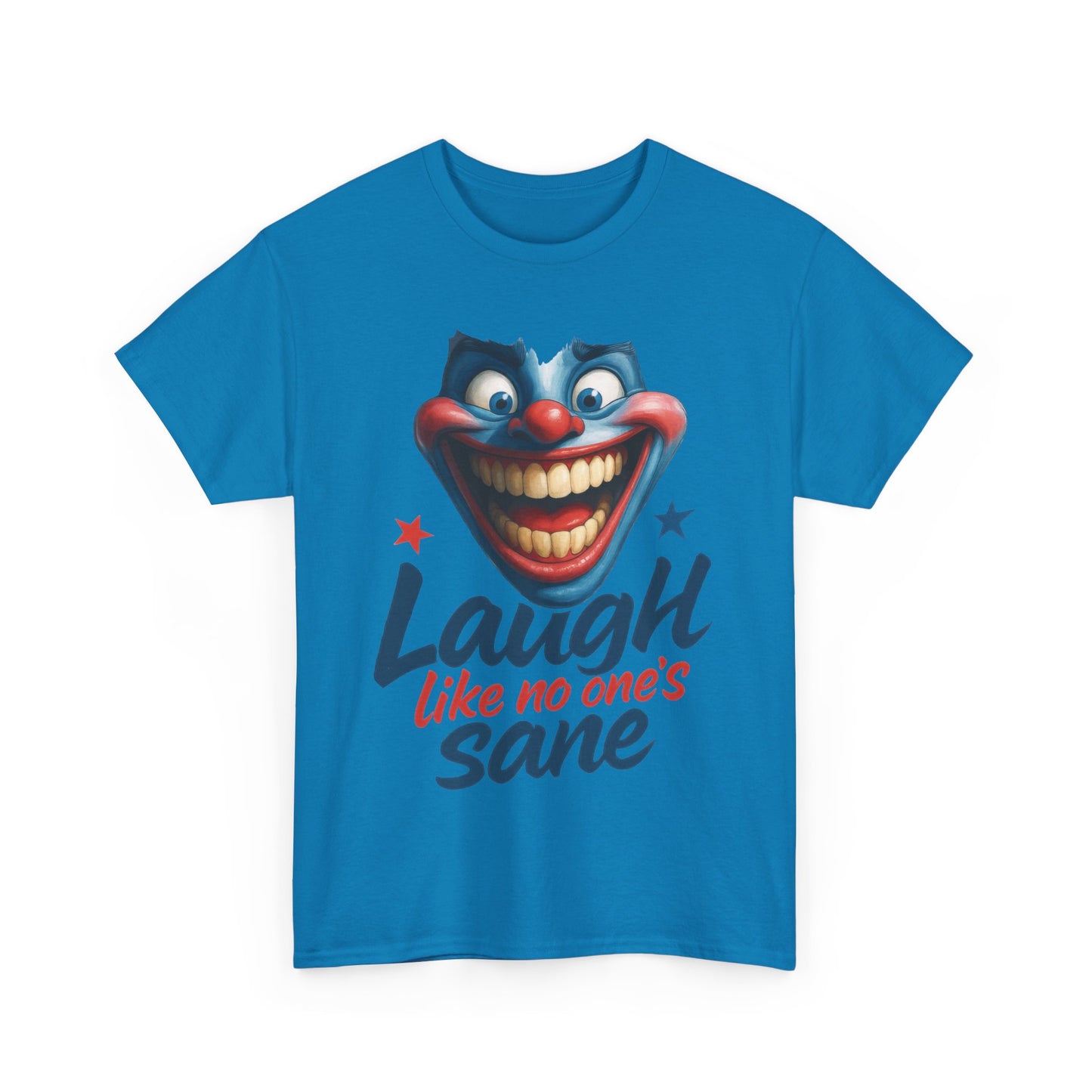 Funny Clown Face Unisex Heavy Cotton Tee, Creepy Clown Face T-Shirt, Humor T-Shirt,Clown Theme Shirt, Funny Horror Graphic Tee