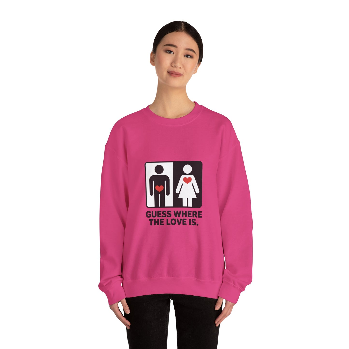 GuesWhere the Love Is Sweatshirt, Couples Gift, Valentines Day Apparel, Matching Sweatshirt, Relationship Sweatshirt, Love Joke Graphic