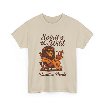 Spirit of the Wild Lion Shirt for Men - Vacation Mode Funny Summer Tee - Relaxed Jungle King Graphic, Vacation Mode, Perfect for Vacations