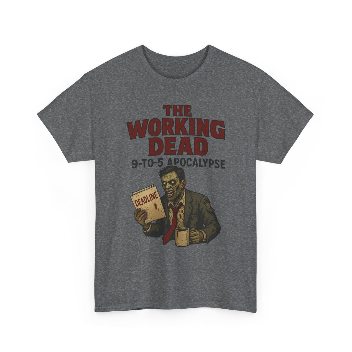 The Working Dead 9-to-5 Apocalypse Men's T-Shirt, Funny Horror Office Zombie Tee, Halloween Zombie Top, Work Humor Sweatshirt