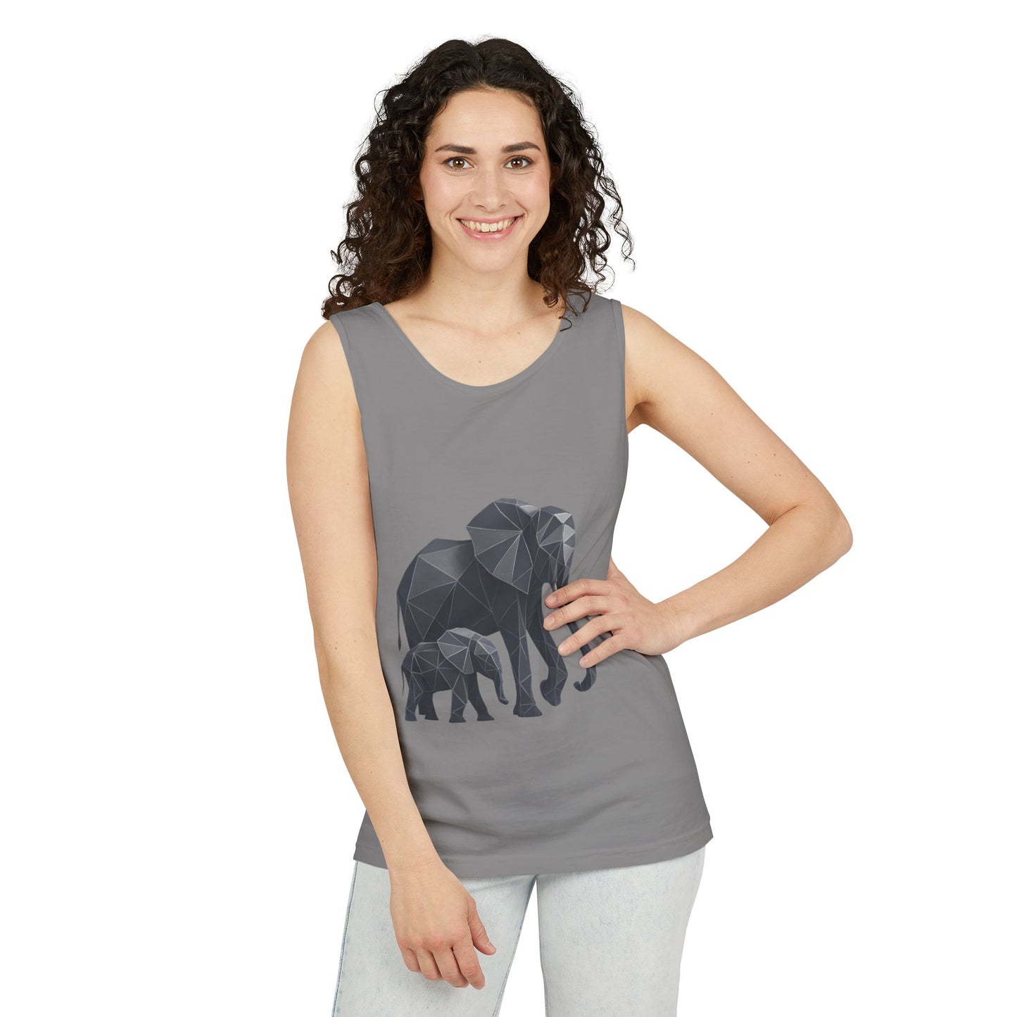 Elephant Family Unisex Tank Top, Animal Lover Gift, Casual Wear, Summer Essentials, Eco-Friendly Apparel, Wildlife Shirt