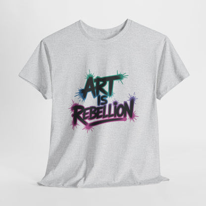 Art Is Rebellion Women's Graphic T-Shirt, Graffiti Street Art Tee, Bold Rebel Statement Top