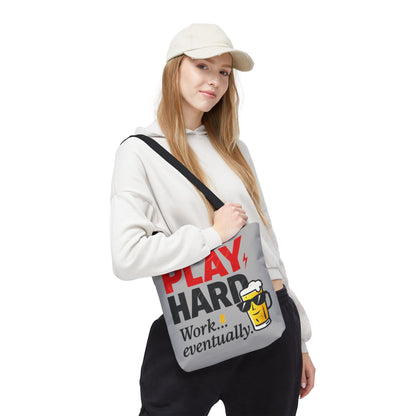Play Hard Tote Bag - Fun, Stylish, Tote for Work & Play, Summer, Gift, Beach Bag, Everyday Carry, Beach Weekender Bag, large canvas bag