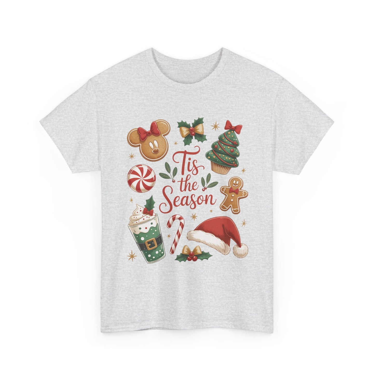 Women's Tis the Season Christmas Shirt, Cute Holiday Cookie - Coffee Tee, Women's Heavy Cotton Tee