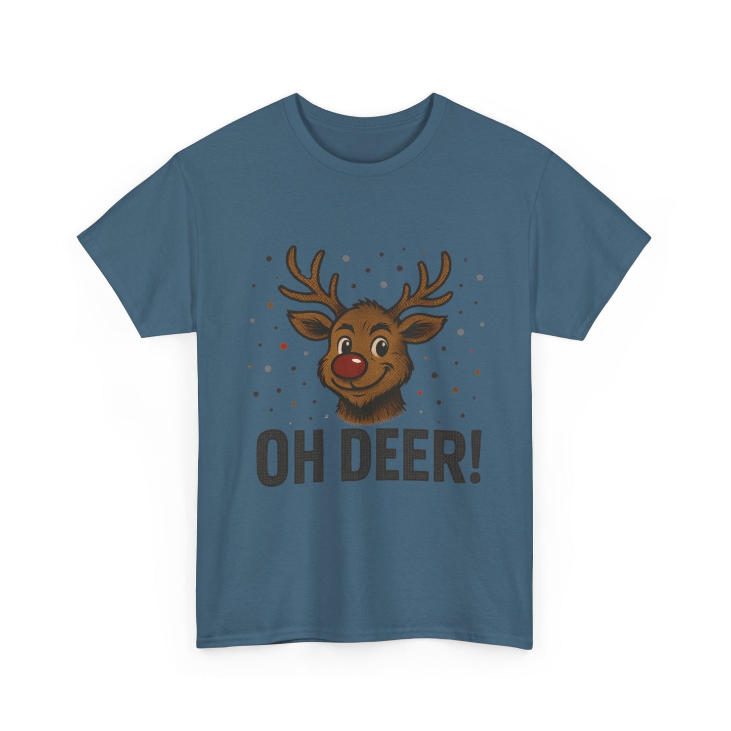 Men's Oh Deer Funny Christmas T-Shirt, Reindeer Holiday Graphic Tee