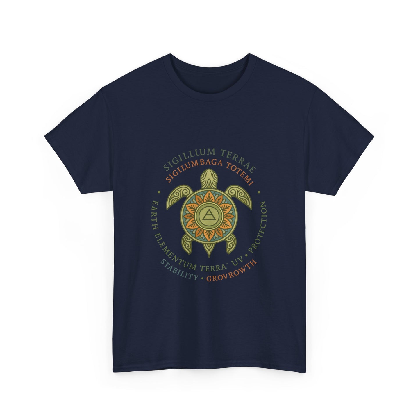 Earth Totem Turtle Unisex T-Shirt, Sigillum Terrae Symbol, Elemental Growth Unisex Tee, Spiritual UV Protection Shirt, Nature Symbol Gift