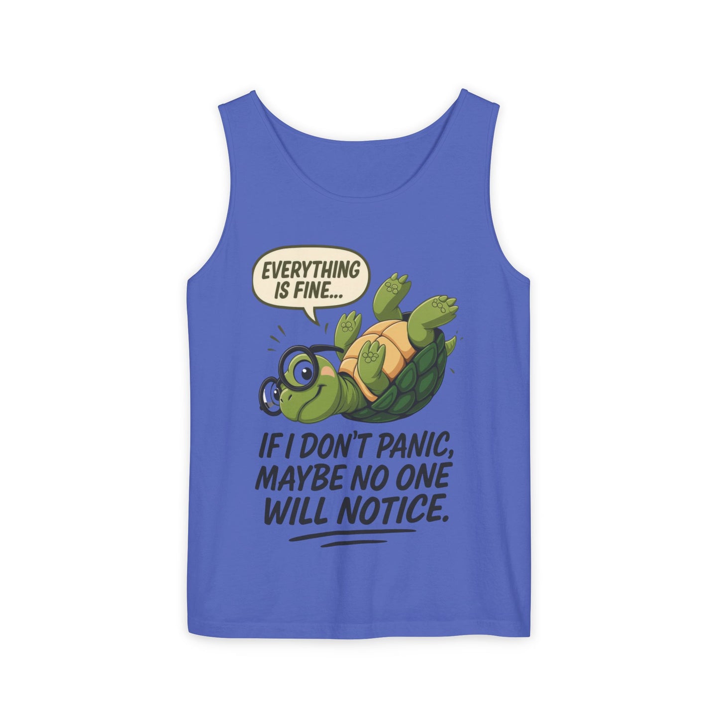 Mens Funny Turtle Graphic Tank Top, Summer Apparel, Gift for Animal Lovers, Beach Day Essentials, Mens Casual Wear, Relaxed Vibes